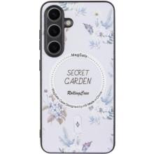 TPU+PC чехол Secret Garden with MagFit для Samsung Galaxy S24 FE – Белый