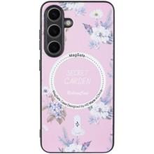 TPU+PC чехол Secret Garden with MagFit для Samsung Galaxy S24 FE – Розовый