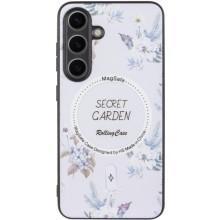 TPU+PC чехол Secret Garden with MagFit для Samsung Galaxy S24 FE – Белый