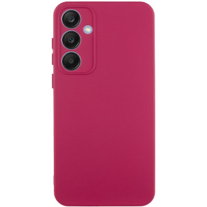 Чехол TPU GETMAN Liquid Silk Full Camera для Samsung Galaxy S24 FE – Бордовый