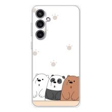 Чехлы с изображением разных животных для Samsung Galaxy S24 FE (Удивленные медвеженки)