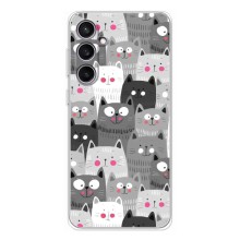 Чехлы с Котиками для Samsung Galaxy S24 FE (VPrint) (Рисованные котики)