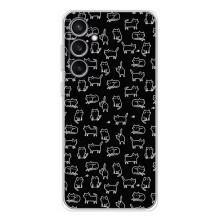 Чехол на тематику: Коты для Samsung Galaxy S24 FE (Котики на черном)