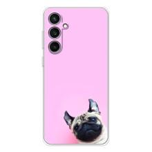 Бампер для Samsung Galaxy S24 FE с картинкой "Песики" (Собака на розовом)