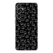 Чехол с принтом для Samsung Galaxy S24 FE (AlphaPrint) Модные коты (Меленькие котики)