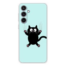 Чехол с принтом для Samsung Galaxy S24 FE (AlphaPrint) Модные коты (Падающий кот)