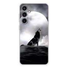 Чохол з Вовком на Samsung Galaxy S24 FE – Вовк і місяць