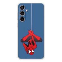 Чехол Супергерой Человека Паука на Samsung Galaxy S24 FE – На паутине