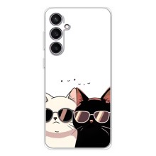 Чехол с рисунком кот на Samsung Galaxy S24 FE (Коты в очках)