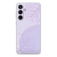 Чехол цветочный дизайн для Samsung Galaxy S24 FE – Монстера фиолетовая