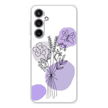 Силиконовый чехол с принтом в цветах на Samsung Galaxy S24 FE – Фиолетовый букет