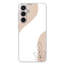 Силиконовый чехол с принтом в цветах на Samsung Galaxy S24 FE – Нюдовый дизайн