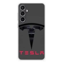 Силиконовый бампер с картинкой машины на Samsung Galaxy S24 FE – Logo TESLA