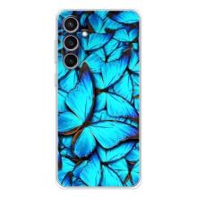Силиконовый бампер с картинкой животных для Samsung Galaxy S24 FE (Крылья бабочек)