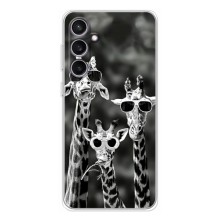 Силиконовый чехол с КАРТИНКАМИ лето для Samsung Galaxy S24 FE (AlphaPrint) (Жирафы в очках)