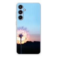 Силиконовый Чехол с одуванчиками на Samsung Galaxy S24 FE – Закат с одуванчиком