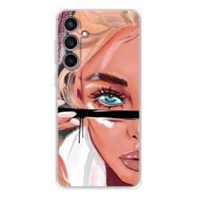 Силиконовый Чехол на Samsung Galaxy S24 FE с картинкой Стильных Девушек (Девушка и ресницы)