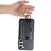 Кожаный чехол Wallet case and straps для Samsung Galaxy S24+ – Синий
