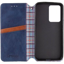 Кожаный чехол книжка GETMAN Cubic (PU) для Samsung Galaxy S24+ – Синий