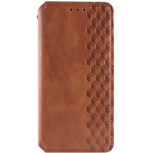 Кожаный чехол книжка GETMAN Cubic (PU) для Samsung Galaxy S24+ (Коричневый)