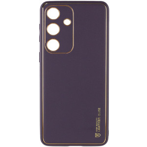 Кожаный чехол Xshield для Samsung Galaxy S24+ (Фиолетовый)
