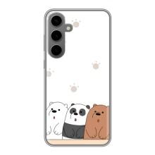 Чехлы с изображением разных животных для Samsung Galaxy S24 Plus (Удивленные медвеженки)
