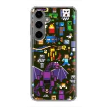 Чехол Майнкрафт на Samsung Galaxy S24 Plus (AlphaPrint) Minecraft (Коллаж Майнкрафт)