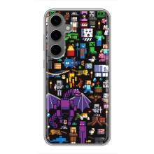Чехол майнкрафт для Samsung Galaxy S24 Plus – Все персонажи