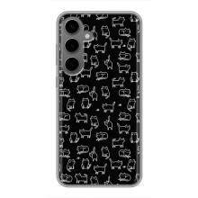 Чехол на тематику: Коты для Samsung Galaxy S24 Plus – Котики на черном