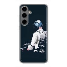 Силиконовый чехол с картинкой "Герой Pubg" на Samsung Galaxy S24 Plus – В экиперовке