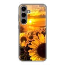 Чехол с Цветами для Samsung Galaxy S24 Plus (поле подсолнухов)