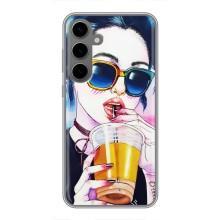 Чехол с картинкой Модные Девчонки Samsung Galaxy S24 Plus – Девушка с коктейлем