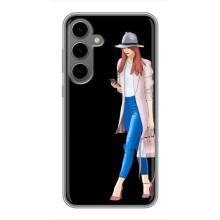 Чехол с картинкой Модные Девчонки Samsung Galaxy S24 Plus – Девушка со смартфоном