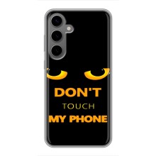 Чехол с Прикольным принтом на Samsung Galaxy S24 Plus (Не трогай мой телефон)