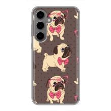 Чехол (ТПУ) Милые собачки для Samsung Galaxy S24 Plus – Собачки Мопсики