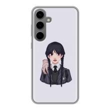 Чехлы Венсдей на Samsung Galaxy S24 Plus Уэнсдей (AlphaPrint) (Уэнздей и Вещь)
