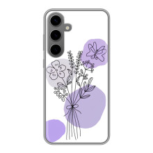 Силиконовый чехол с принтом в цветах на Samsung Galaxy S24 Plus – Фиолетовый букет