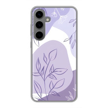 Силиконовый чехол с принтом в цветах на Samsung Galaxy S24 Plus – Фиолетовый дизайн