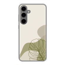 Силиконовый чехол с принтом в цветах на Samsung Galaxy S24 Plus – Монстера зелёная