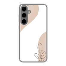 Силиконовый чехол с принтом в цветах на Samsung Galaxy S24 Plus – Нюдовый дизайн