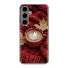Чехол с уникальным дизайном «Осень с кофе» для Samsung Galaxy S24 Plus – Кофе на пледе