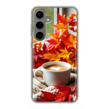 Чехол с уникальным дизайном «Осень с кофе» для Samsung Galaxy S24 Plus