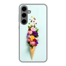 Чехлы с тематикой "ЦВЕТЫ" на Samsung Galaxy S24 Plus (Цветок-мороженное)