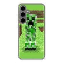 Чехлы для Samsung Galaxy S24 Plus (Персонажи Майн Крафт) (Крипер 2)