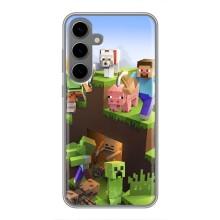 Чехлы для Samsung Galaxy S24 Plus (Персонажи Майн Крафт) (Майн-крафт)