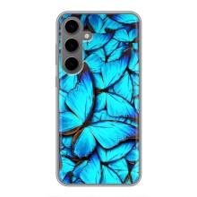 Силиконовый бампер с картинкой животных для Samsung Galaxy S24 Plus (Крылья бабочек)