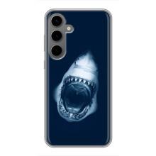 Силиконовый бампер с картинкой животных для Samsung Galaxy S24 Plus (Пасть Акулы)