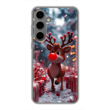 Яркий чехол для Samsung Galaxy S24 Plus с Зимними Оленятами – Олень среди подарков