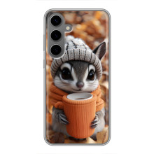 Печатный чехол «Зверята с кофе» для Samsung Galaxy S24 Plus