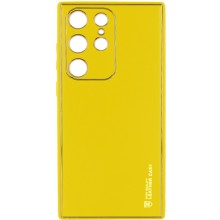 Кожаный чехол Xshield для Samsung Galaxy S24 Ultra – Желтый